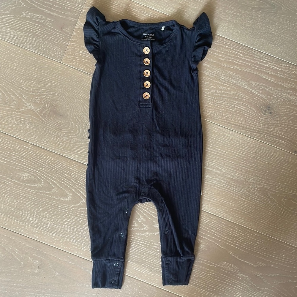 Posh Peanut rufflebutt cap sleeve romper